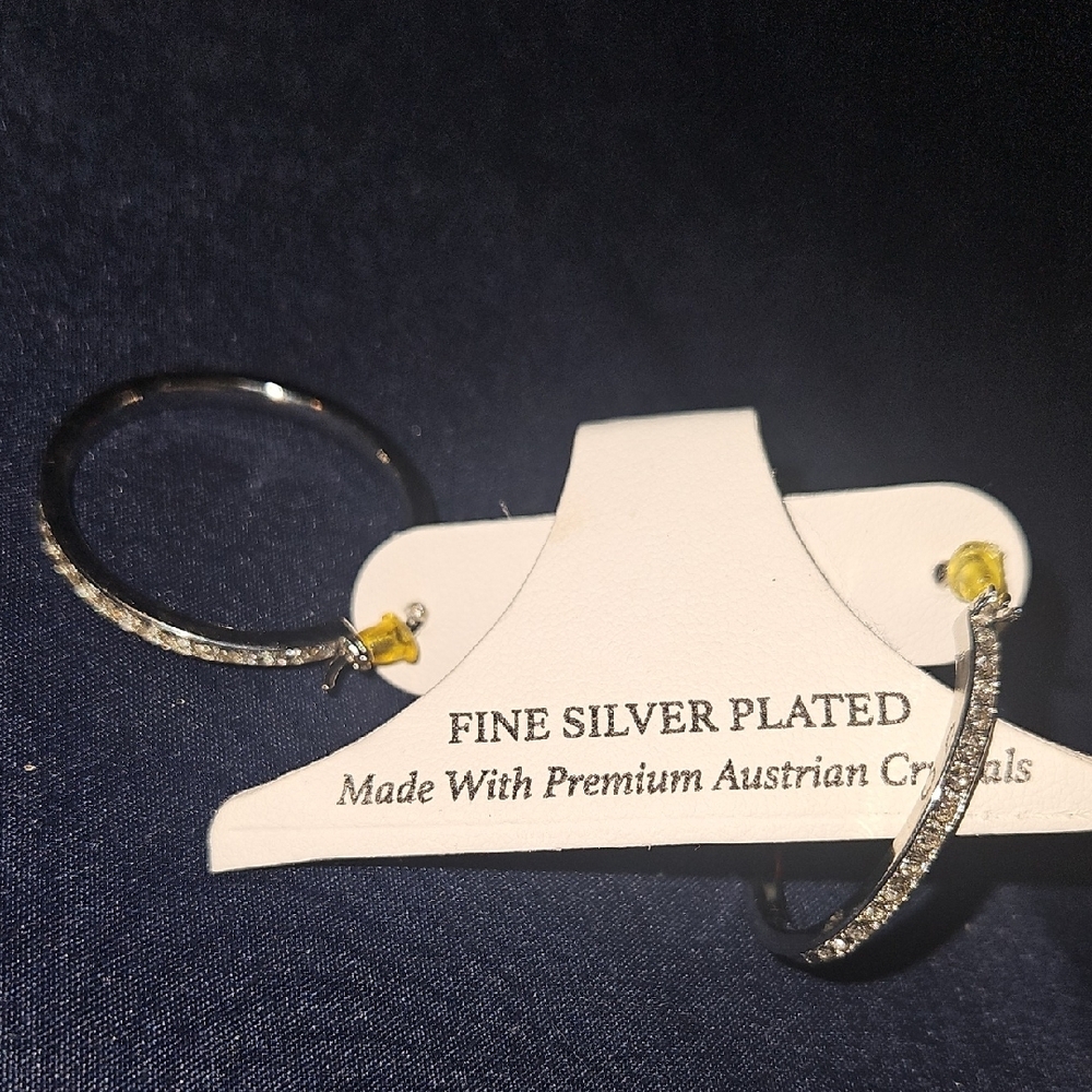 Silver Earrings with Premium Austrian Crystals and Elegant Design